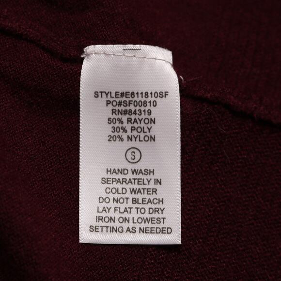 Evolution by Cyrus Myna Button Sleeve Open Cardigan Burgundy Knit Sweater Size S - Picture 7 of 10